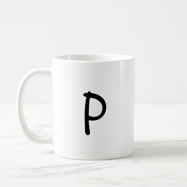 simple minimal add your text monogram photo    cof coffee mug (Left)