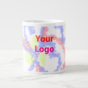 simple minimal add your text monogram photo cof large coffee mug