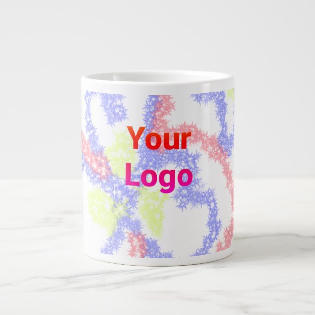 simple minimal add your text monogram photo    cof large coffee mug (Front)