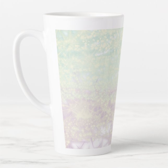 simple minimal add your text monogram photo    cof latte mug (Left)