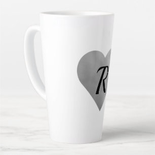 simple minimal add your text monogram photo    cof latte mug