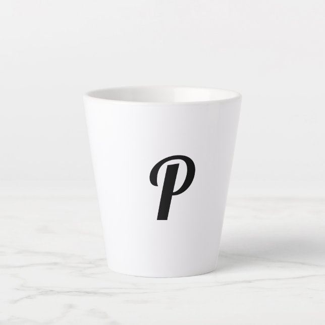 simple minimal add your text monogram photo    cof latte mug (Front)