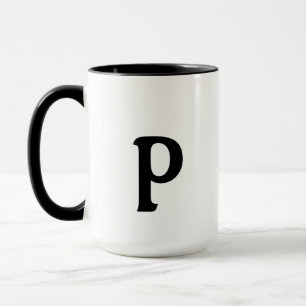 simple minimal add your text monogram photo    cof mug