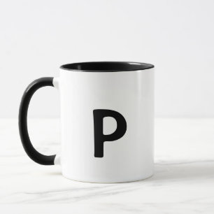 simple minimal add your text monogram photo cof mug