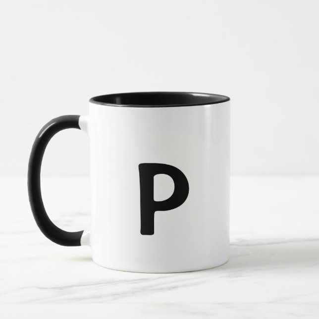 simple minimal add your text monogram photo    cof mug (Left)