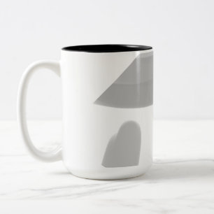 simple minimal add your text monogram photo cof Two-Tone coffee mug