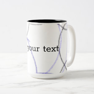 simple minimal add your text monogram photo cof Two-Tone coffee mug