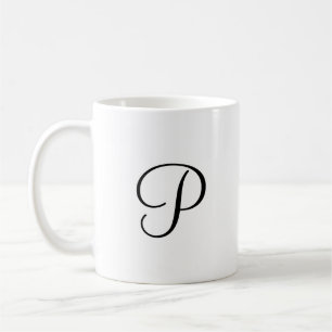 simple minimal add your text monogram photo coffee mug