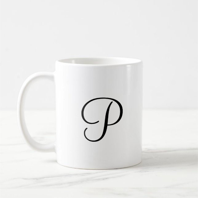 simple minimal add your text monogram photo    coffee mug (Left)