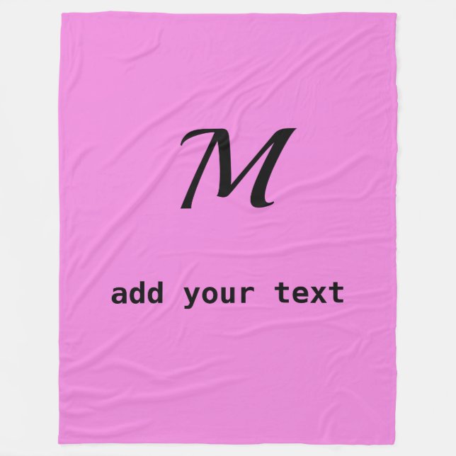 simple minimal add your text monogram photo   fleece blanket (Front)