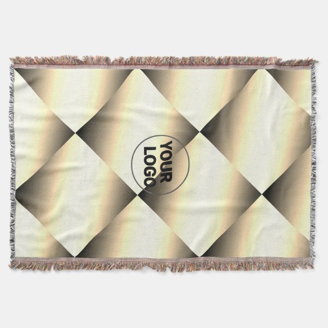 simple minimal add your text monogram photo   thro throw blanket (Front)