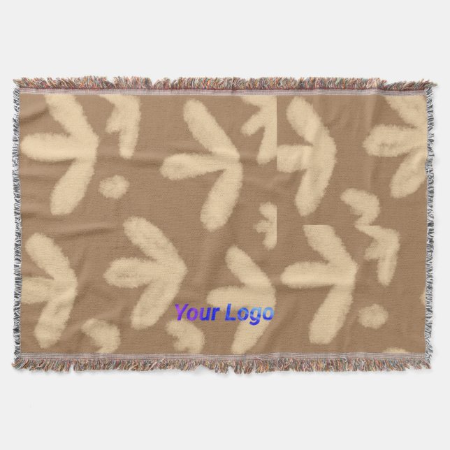 simple minimal add your text monogram photo   thro throw blanket (Front)