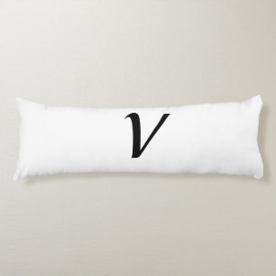simple minimal add your text monogram photo  throw body cushion