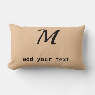 simple minimal add your text monogram photo  throw lumbar cushion