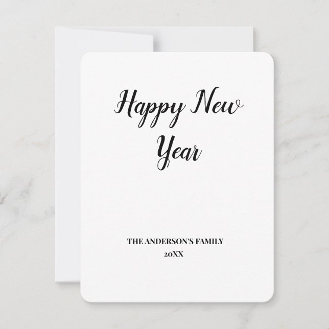 simple minimal add your text new year card (Front)