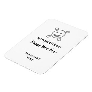 simple minimal add your text new year card magnet