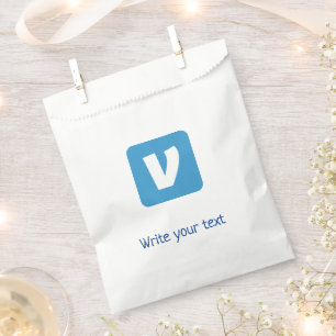 simple minimal add your text photo christmas favour bag