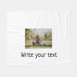 simple minimal add your text photo christmas fleece blanket