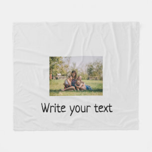 simple minimal add your text photo christmas   fleece blanket