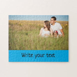 simple minimal add your text photo christmas jigsaw puzzle