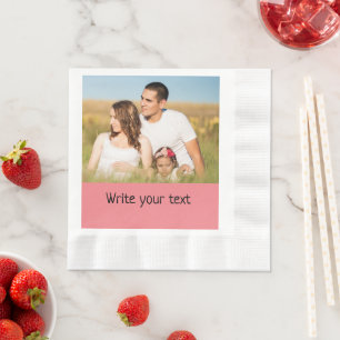 simple minimal add your text photo christmas n napkin