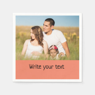 simple minimal add your text photo christmas     n napkin