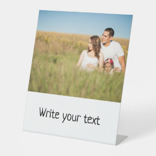 simple minimal add your text photo christmas ped pedestal sign