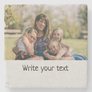 simple minimal add your text photo christmas    st stone coaster