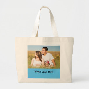 simple minimal add your text photo christmas t large tote bag