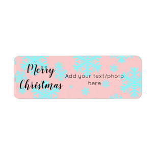 simple minimal add your text photo merry christmas return address label