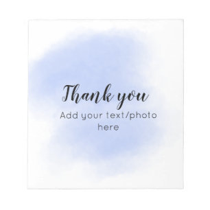 simple minimal add your text photo thank you water notepad