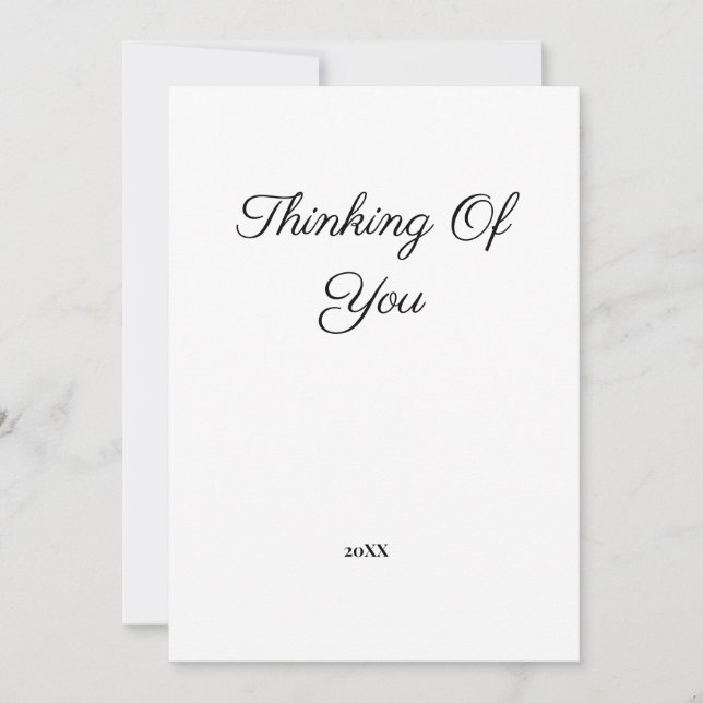 simple minimal add your text thinking of you card (Front)