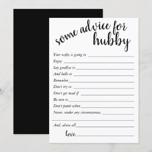 Simple Minimal Advice Modern Hubby Keepsake Card