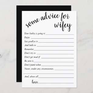 Simple Minimal Advice   Modern Wifey Keepsake Card