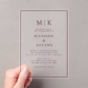 Simple Minimal and Chic   Wedding Acrylic Invitations