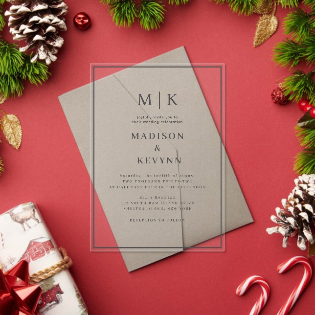 Simple Minimal and Chic | Wedding Acrylic Invitations (Insitu (Holiday))