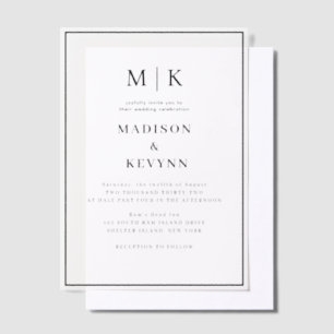 Simple Minimal and Chic   Wedding Vellum Invitations