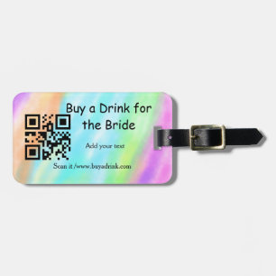 Simple minimal bachelorette buy a bride drink barc luggage tag
