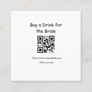 Simple minimal bachelorette buy a bride drink barc square business card