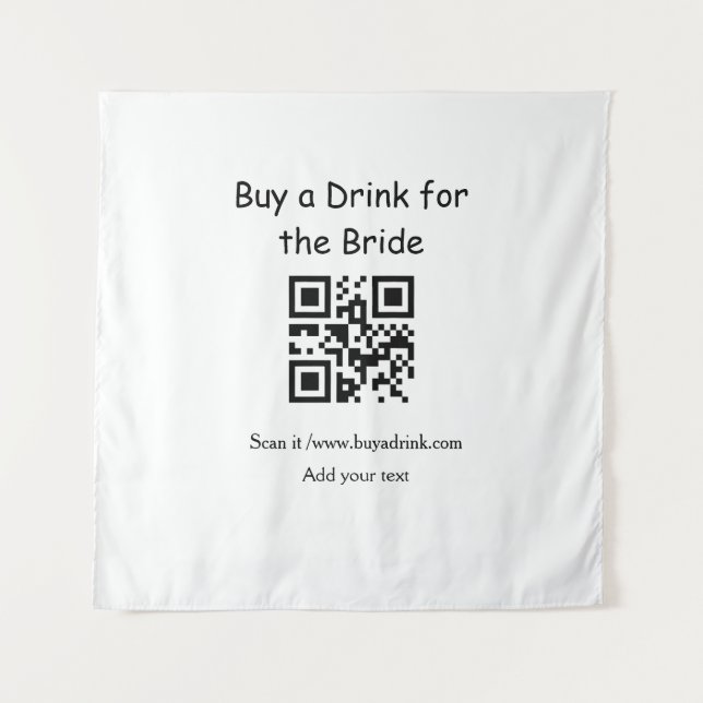 Simple minimal bachelorette buy a bride drink barc tapestry (Front)