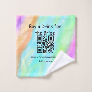 Simple minimal bachelorette buy a bride drink barc wash cloth