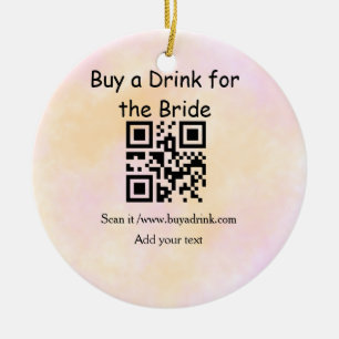 Simple minimal bachelorette buy a bride drink wate ceramic ornament