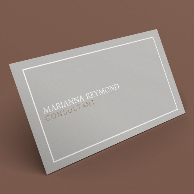 simple minimal basic grey consultant elegant business card (Creator Uploaded)