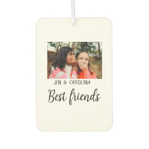 simple minimal best friends name add photo text le car air freshener