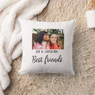 simple minimal best friends name add photo text le cushion