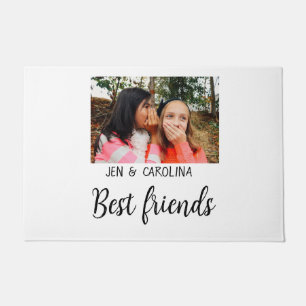 simple minimal best friends name add photo text le doormat