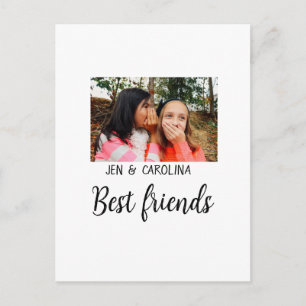 simple minimal best friends name add photo text le postcard