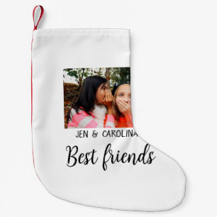 simple minimal best friends name add photo text le small christmas stocking
