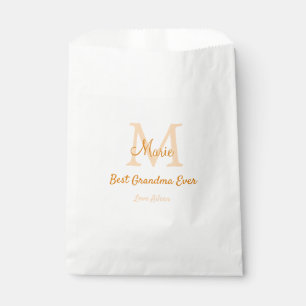 simple minimal best Grandma ever orange monogram Favour Bag