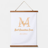 simple minimal best Grandma ever orange monogram